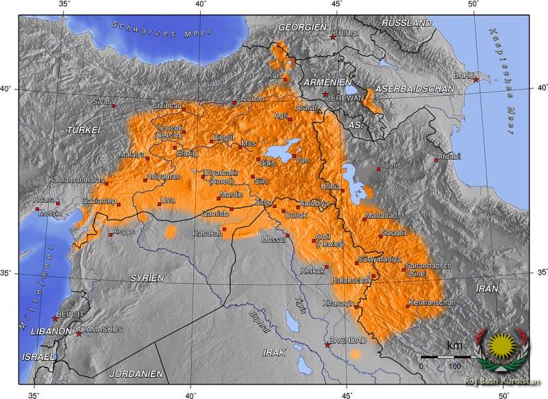 Map of Kurdistan