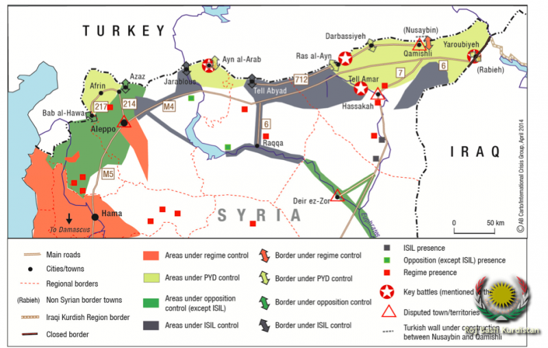 Crisis in Syria : PYD map