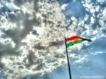 Kurdistan flag in the sky