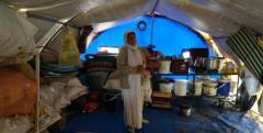 Yazidi in tent