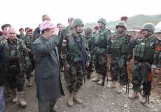Kurdish President Masoud Barzani with Kurdistan Peshmerga Forces in Kirkuk