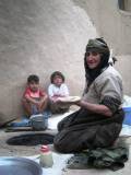 Kurdish woman making kurdish bread